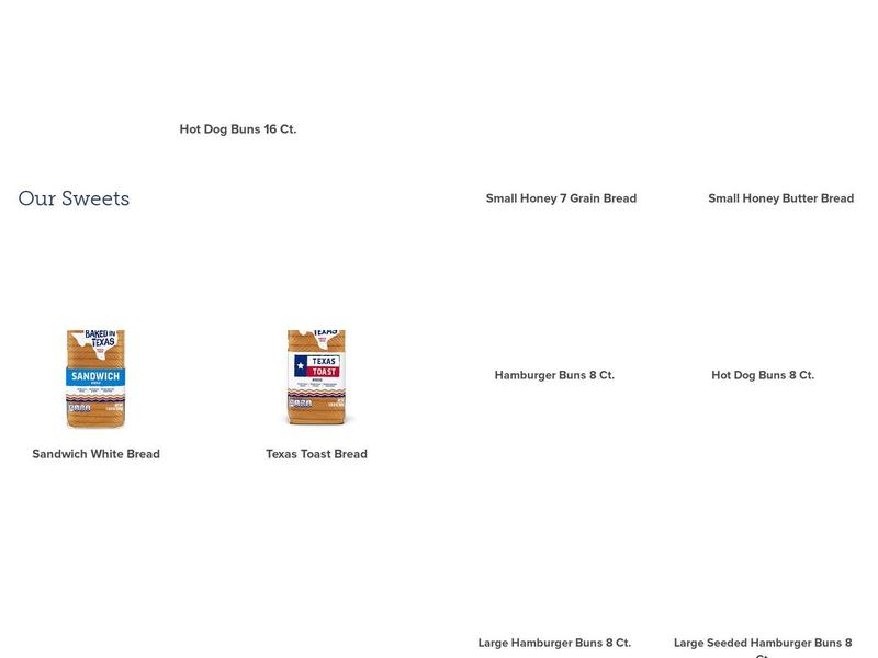 Mrs Baird's Bakeries Inc Menu