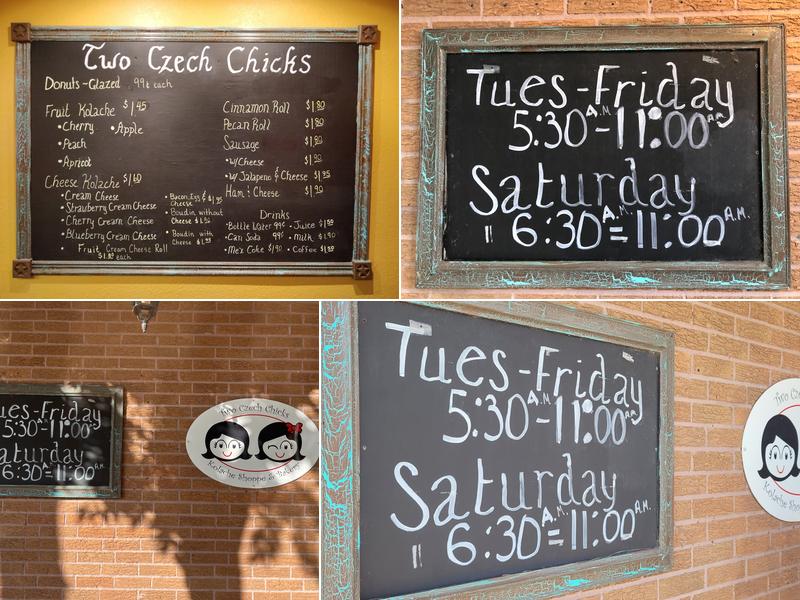 Two Czech Chicks Kolache Shoppe & Bakery Menu
