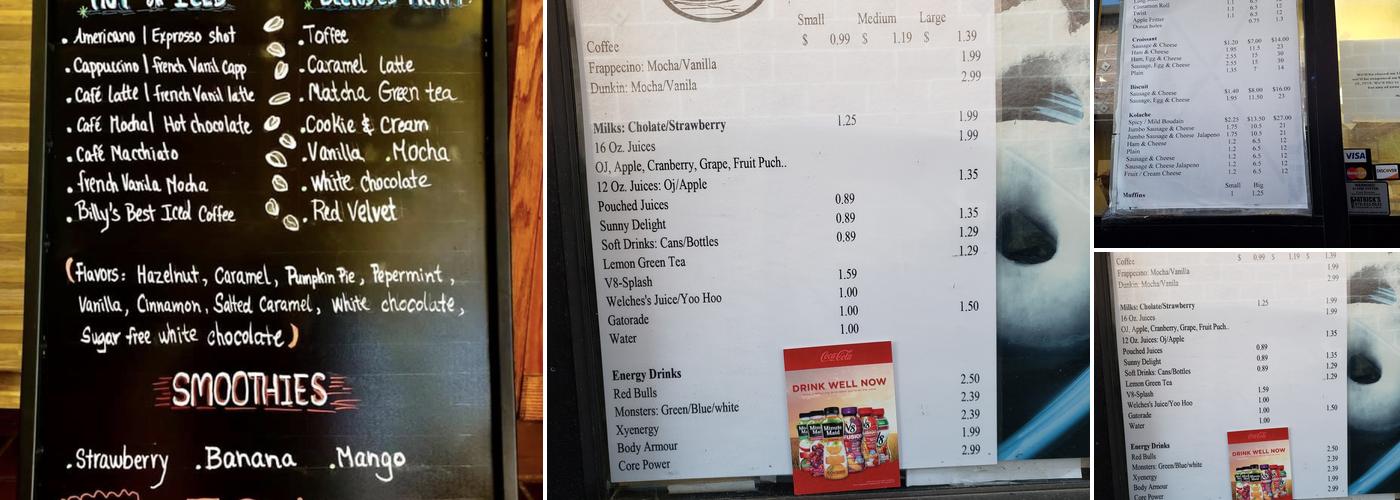 Billy's Donuts Menu