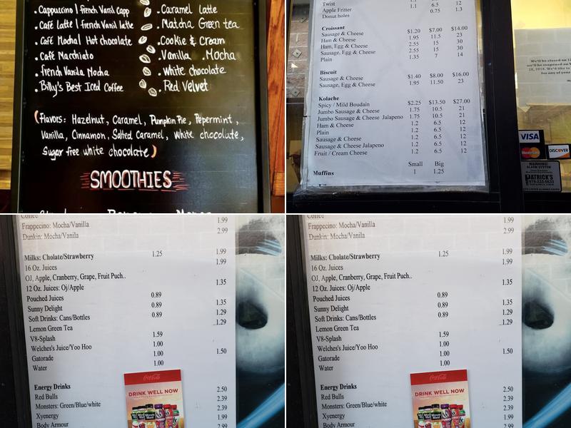 Billy's Donuts Menu