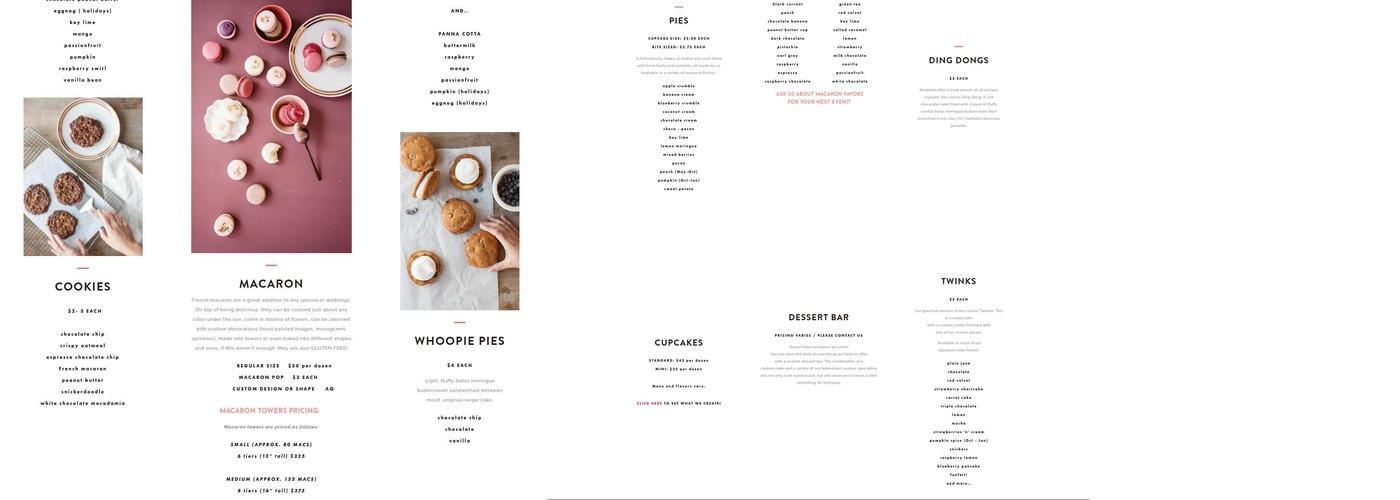 Pretty Please Bakeshop Menu
