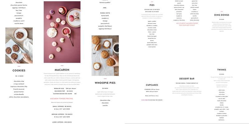 Pretty Please Bakeshop Menu