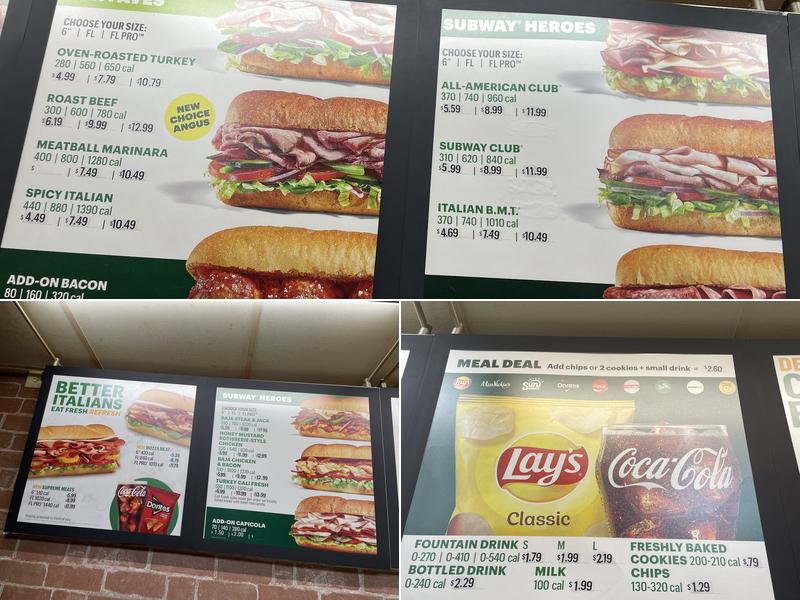 Subway Menu
