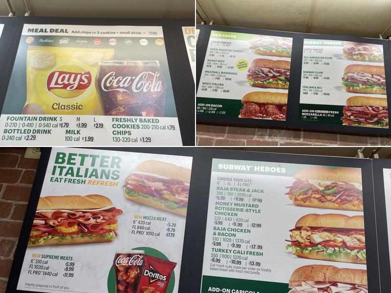 Subway Menu