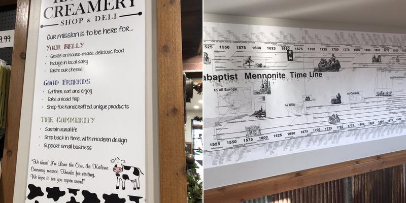 Kalona Creamery Menu