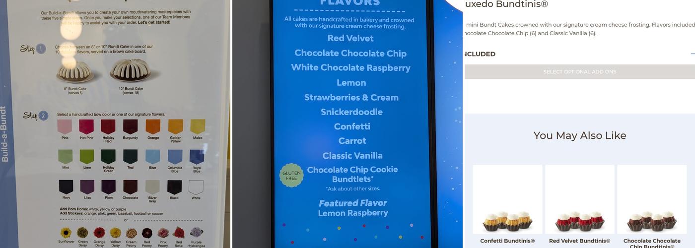 Nothing Bundt Cakes Menu