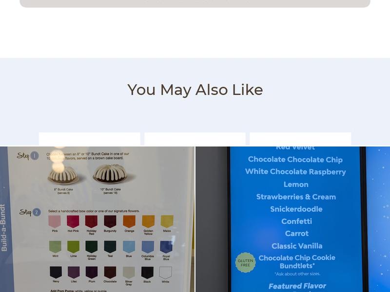 Nothing Bundt Cakes Menu