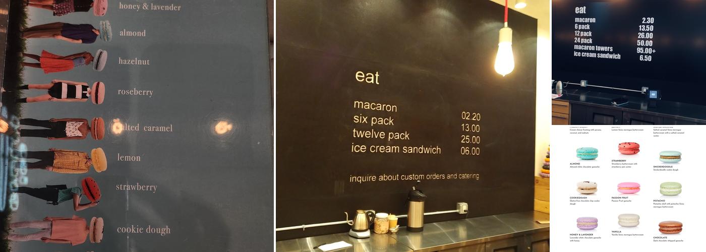 JOY Macarons Menu