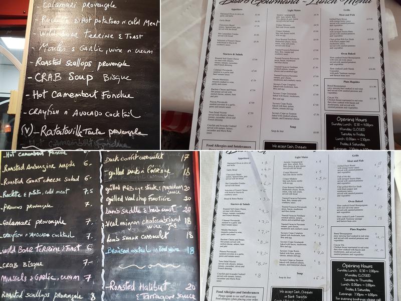 Bistro Gourmand Menu