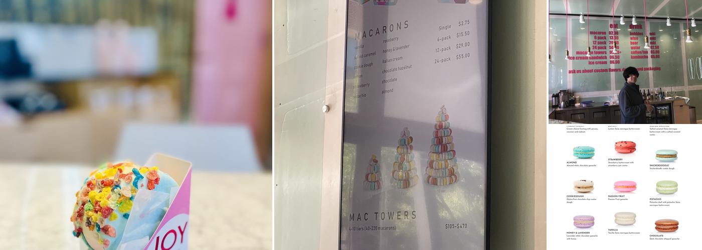 JOY Macarons Menu