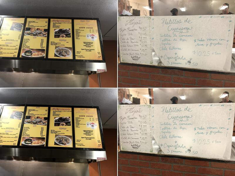 Mejia's Bakery Menu