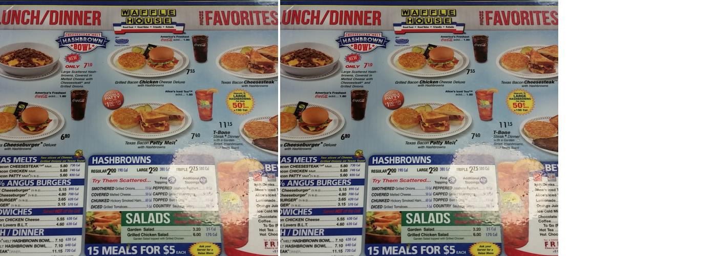 Waffle House Menu