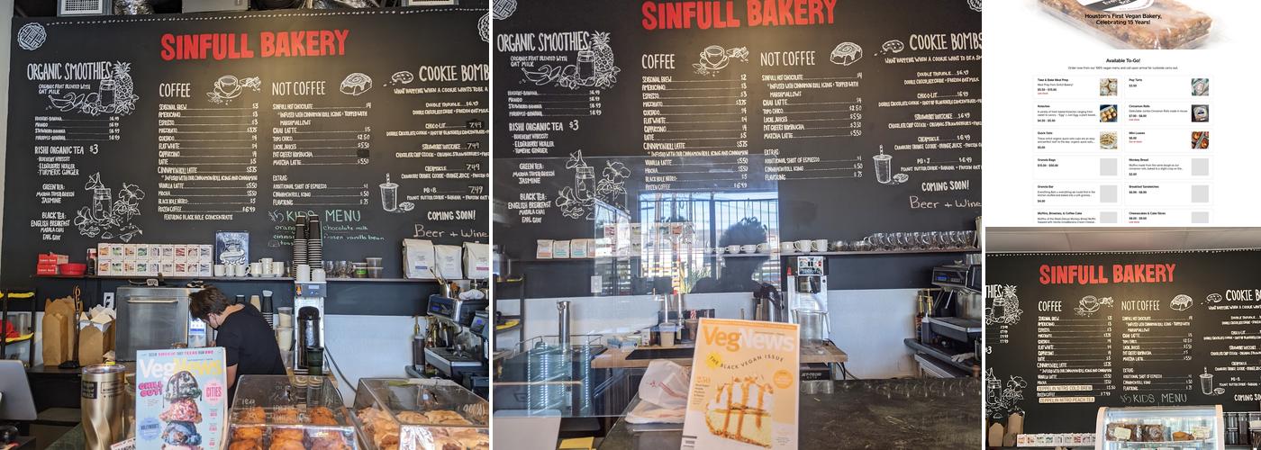 Sinfull Bakery Menu