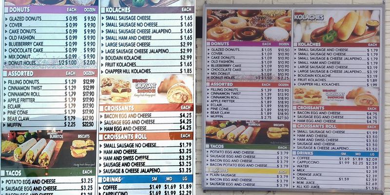 Max Donuts Menu
