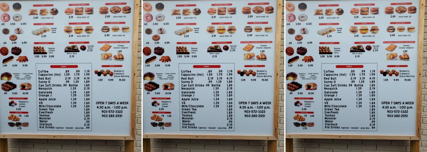 Donuts Etc Menu