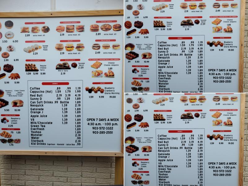 Donuts Etc Menu