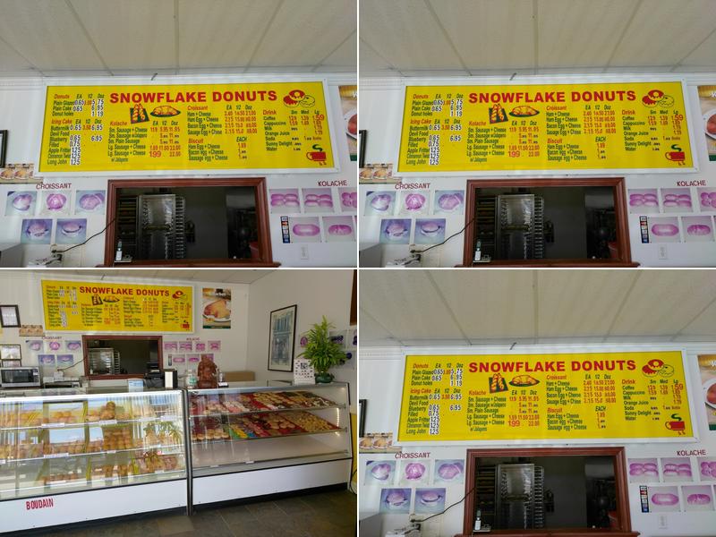 Snowflake Donuts Menu