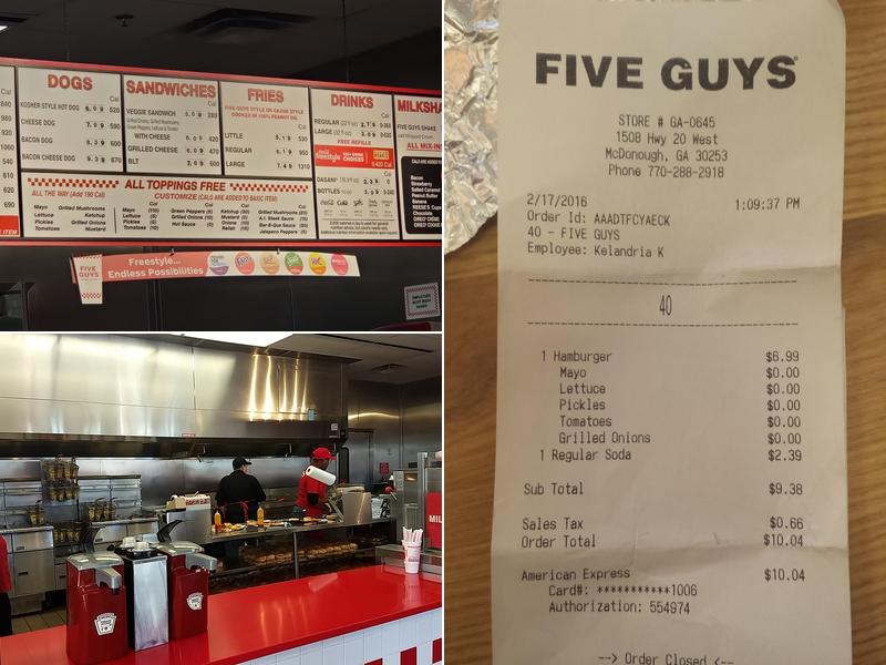 Five Guys Menu