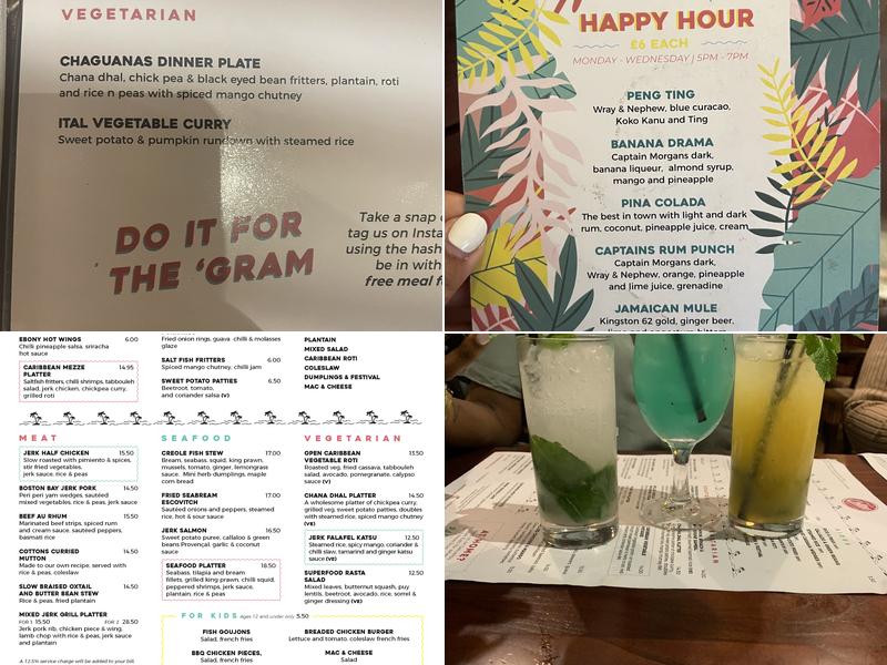 Cottons Notting Hill Menu