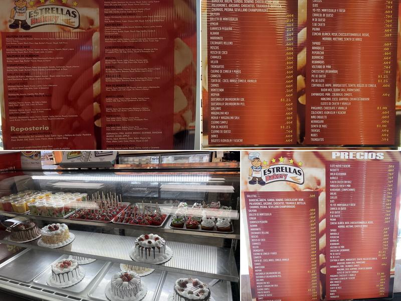 Estrellas Bakery Menu