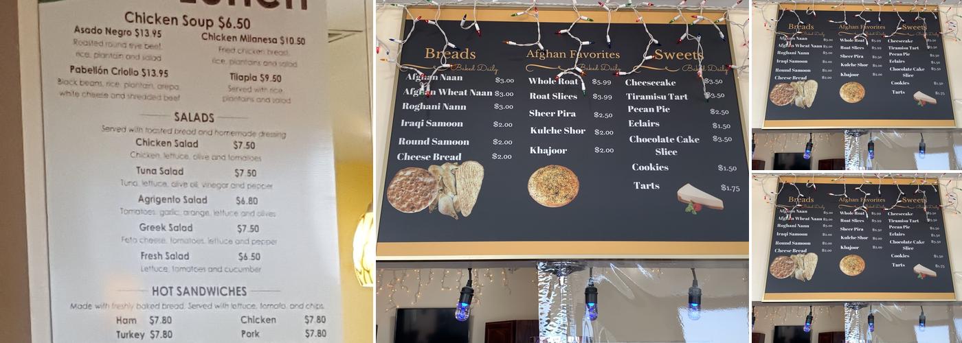 Alvand Bakery Menu