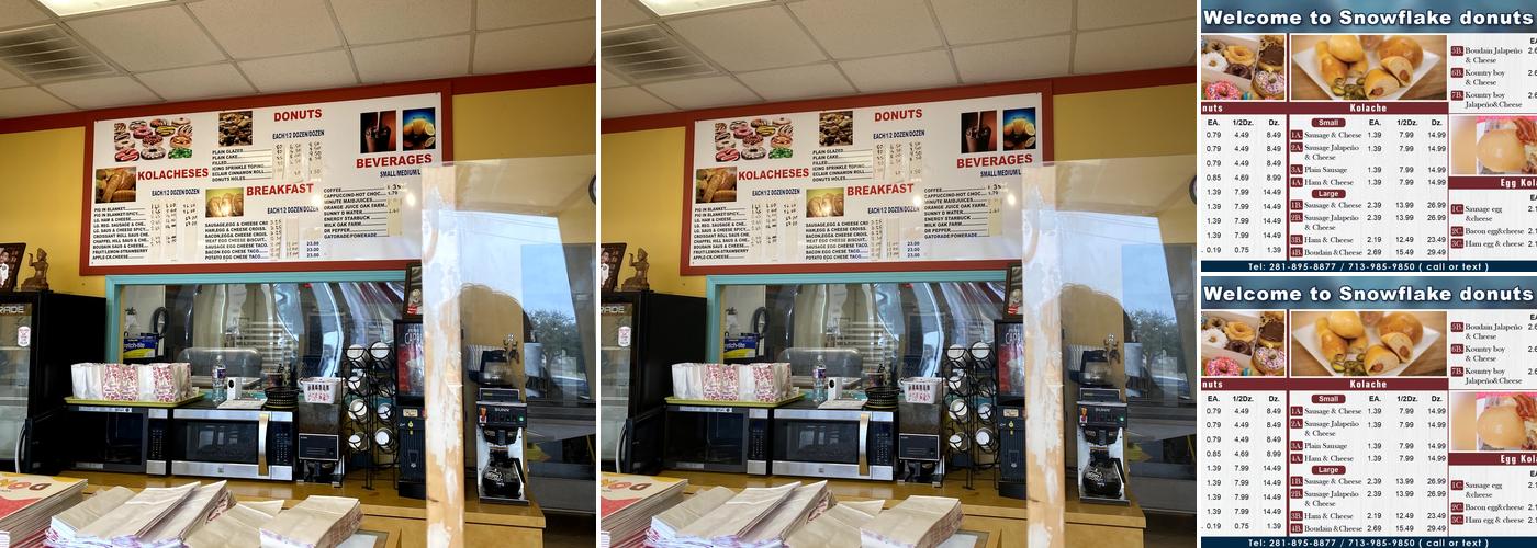 Snowflake Donuts Menu