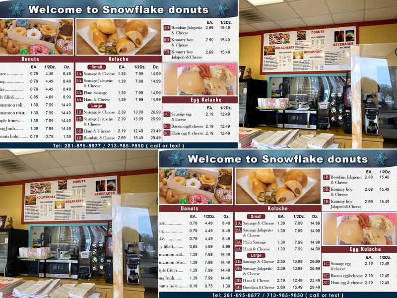 Snowflake Donuts Menu