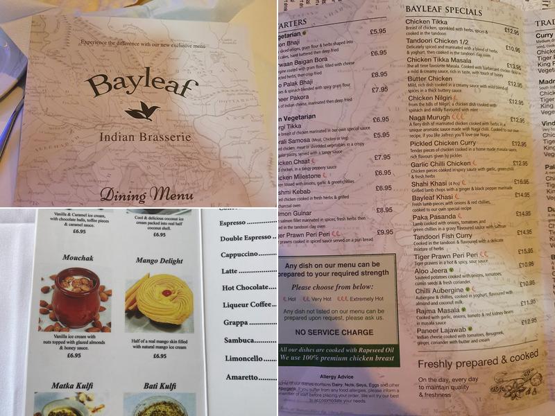 Bayleaf - Indian Restaurant & Takeaway Menu