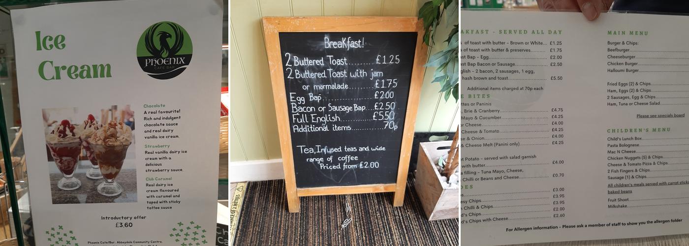 Phoenix Cafe Bar Menu