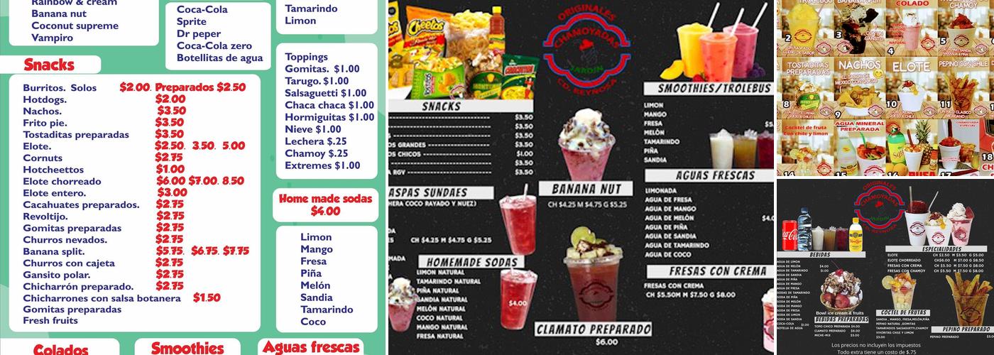 Chamoyadas Jardín Menu