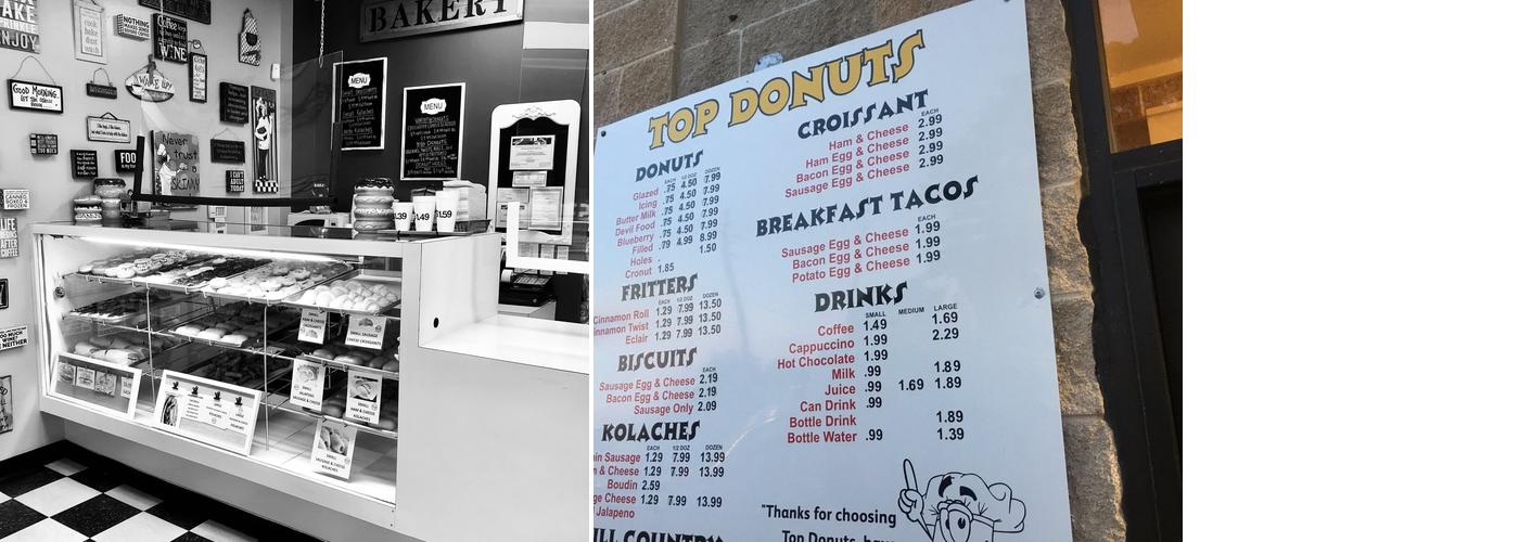 Top Donuts Menu