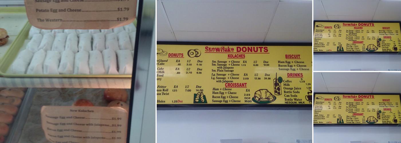 Snowflake Donut Menu