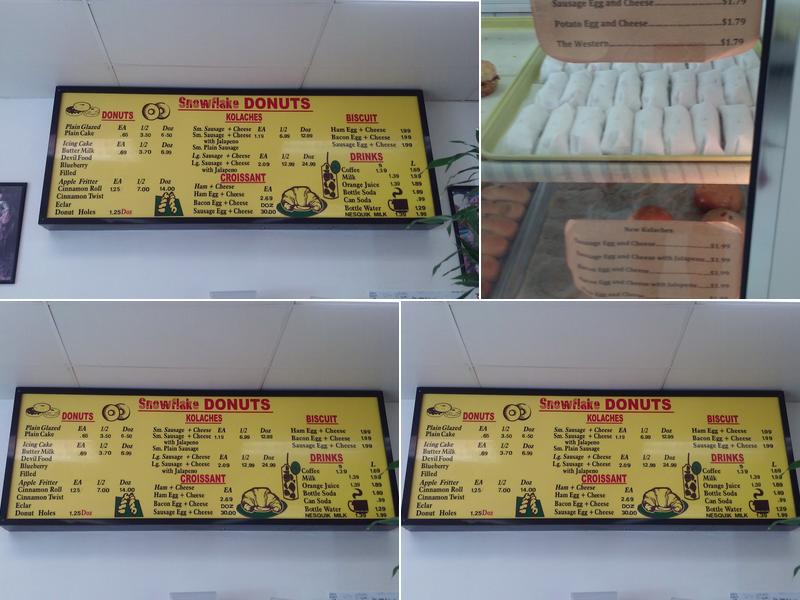 Snowflake Donut Menu