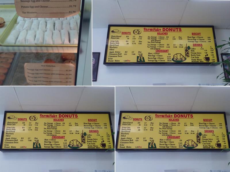 Snowflake Donut Menu
