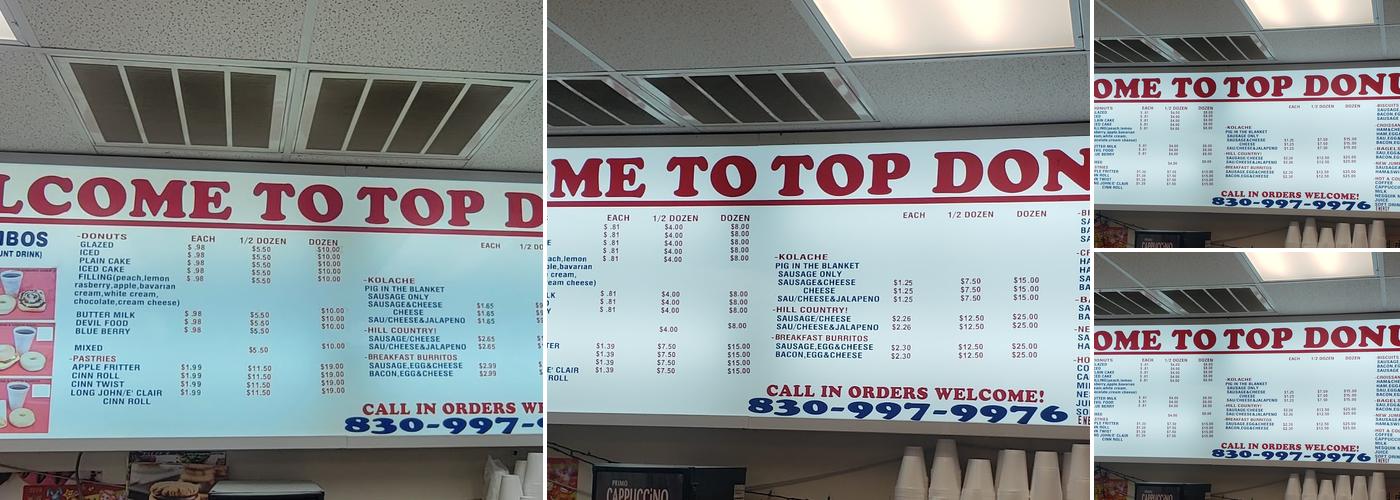 Top Donuts Menu
