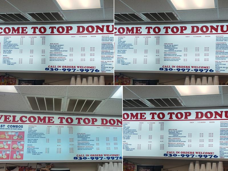 Top Donuts Menu