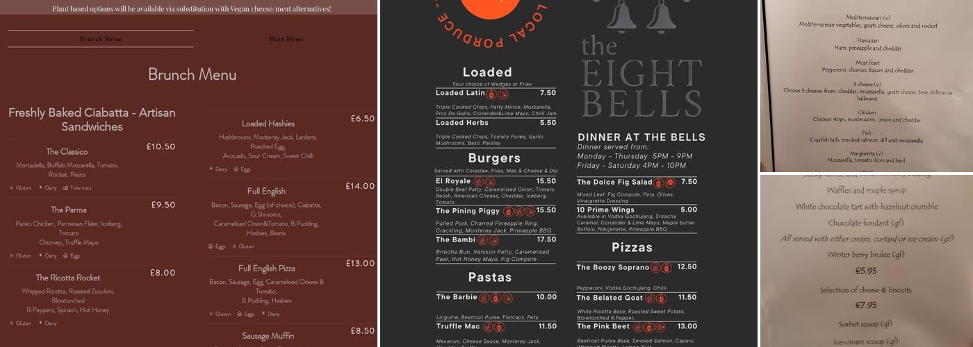 The Eight Bells Menu