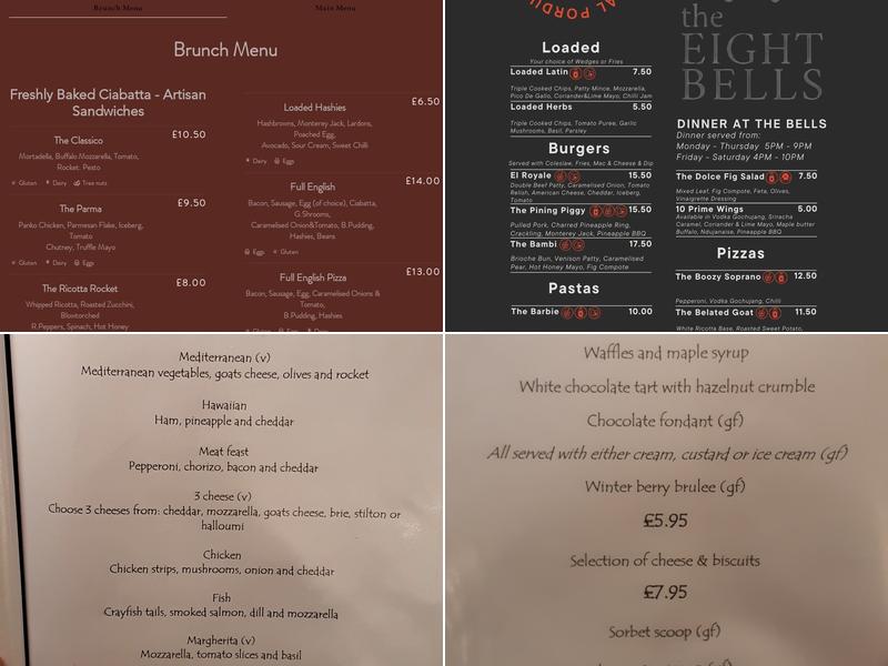 The Eight Bells Menu