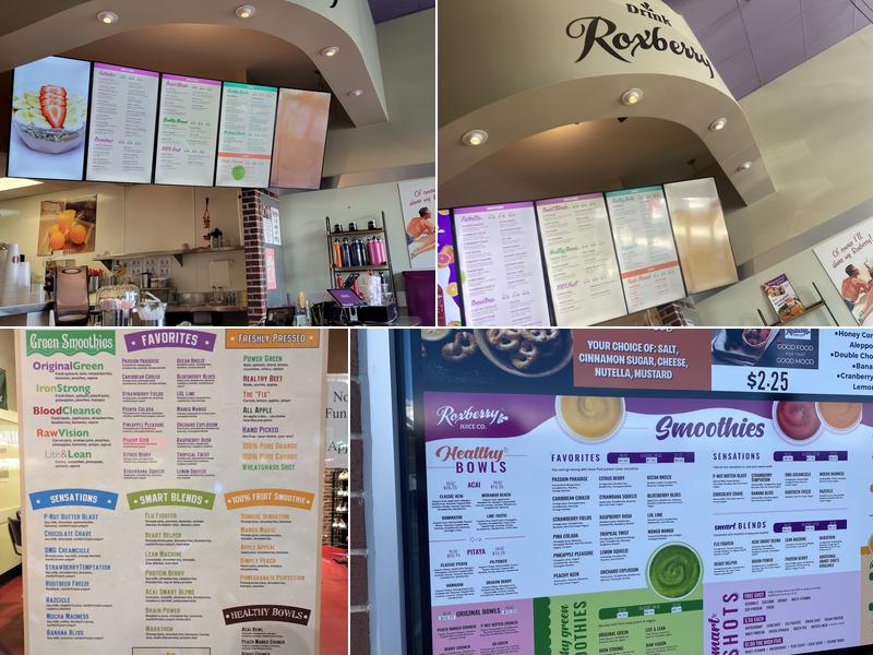 Roxberry Juice Co. Menu