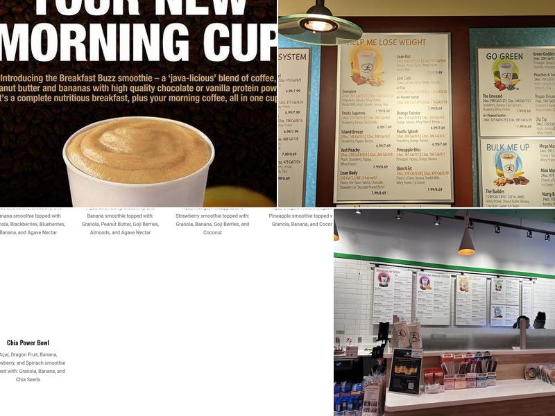 Emerald City Smoothie Menu