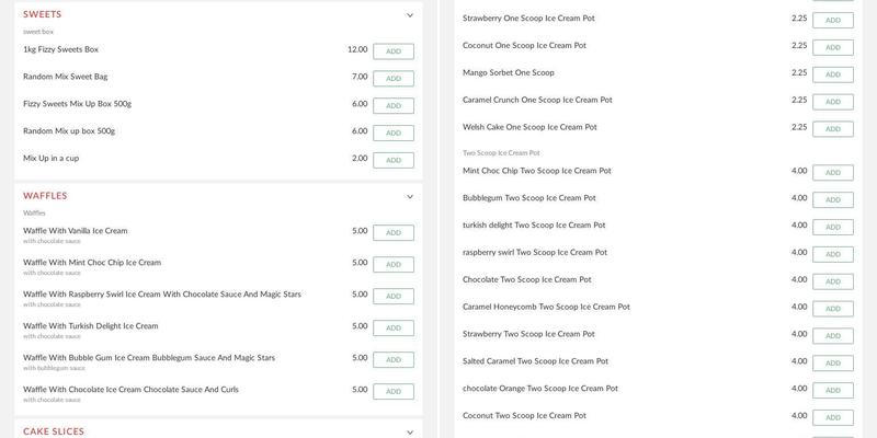Sugar Shack Desserts Menu