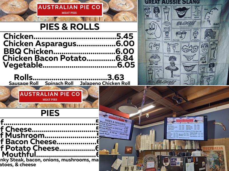 Australian Pie Co Menu