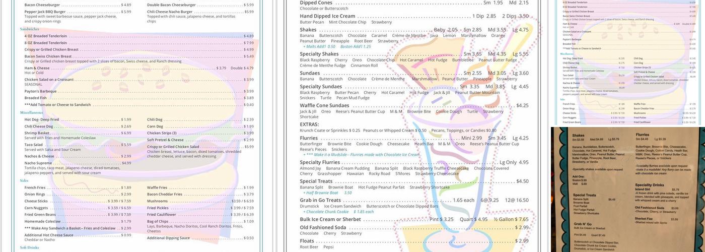 Lindy Freeze Inc Menu