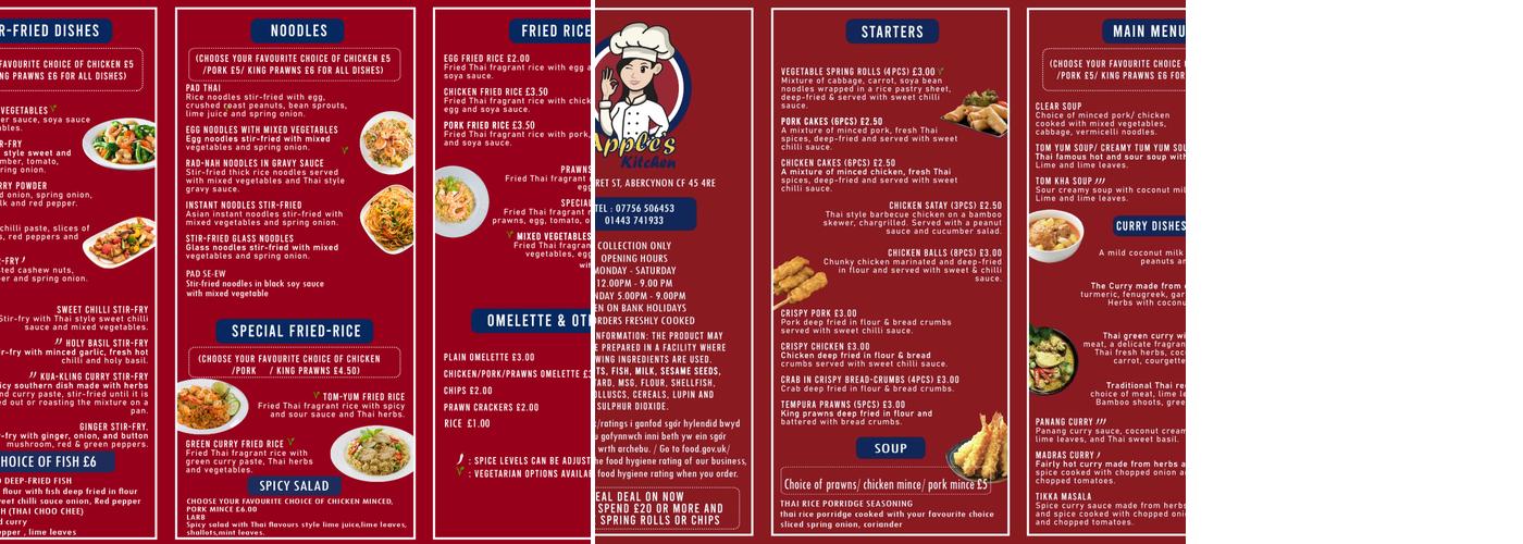 Apple's Kitchen Menu