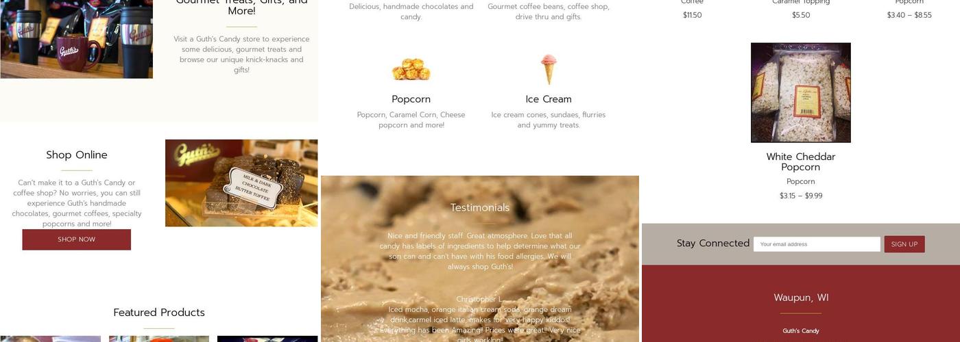 Guth's Candy Menu