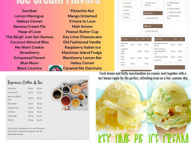 Sweets On 3rd Menu