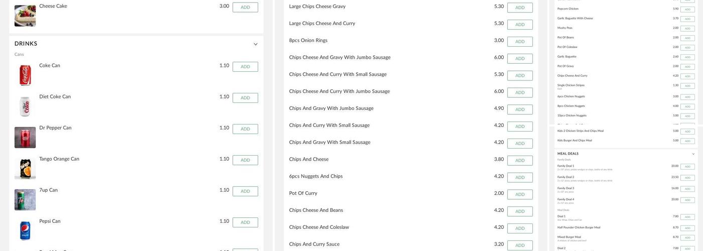 Penywaun Fish Bar Menu