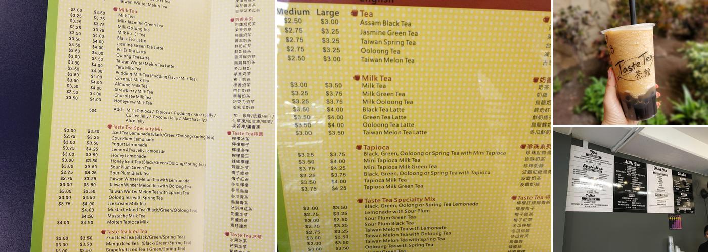 Taste Tea Menu