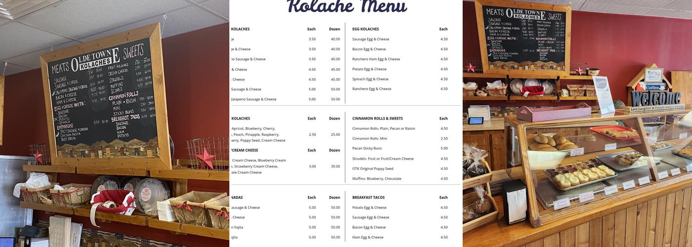 Olde Towne Kolaches Menu