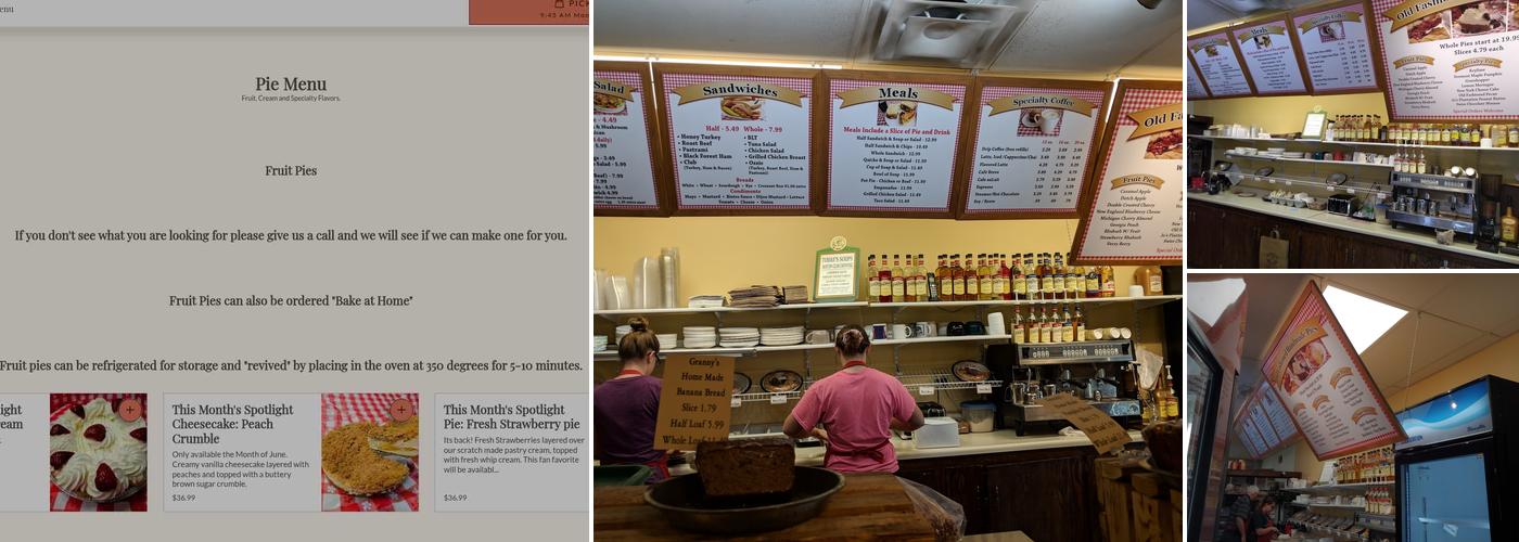 Granny Scott's Pie Shop Menu